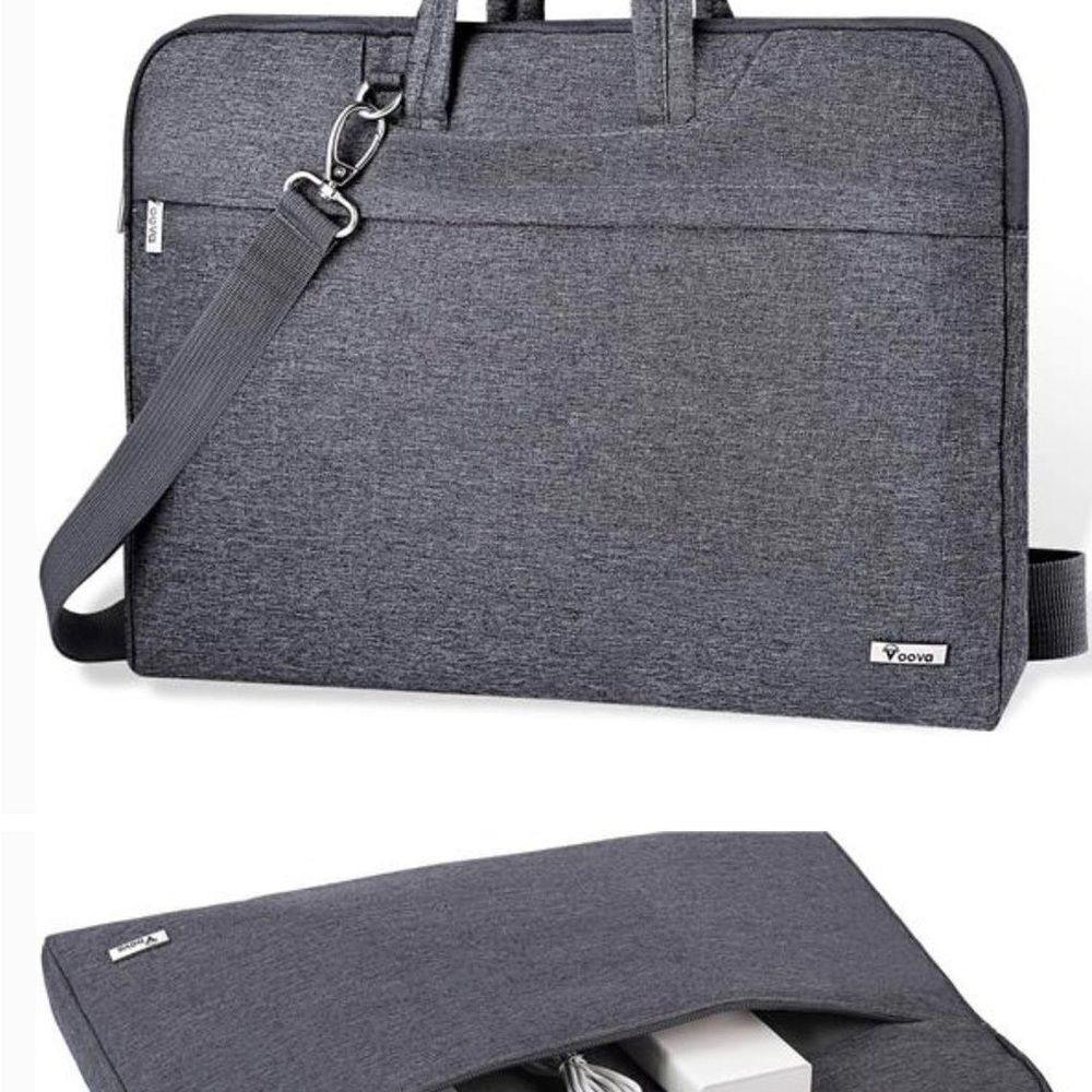 15.6 Inch Laptop Sleeve Case Bag with Shoulder Strap, Grey